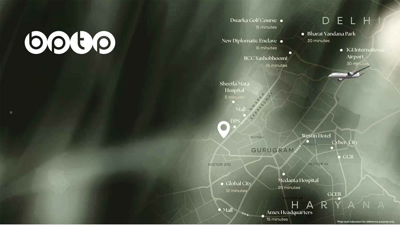 BPTP Gaia Residences & Verti Greens Location Map