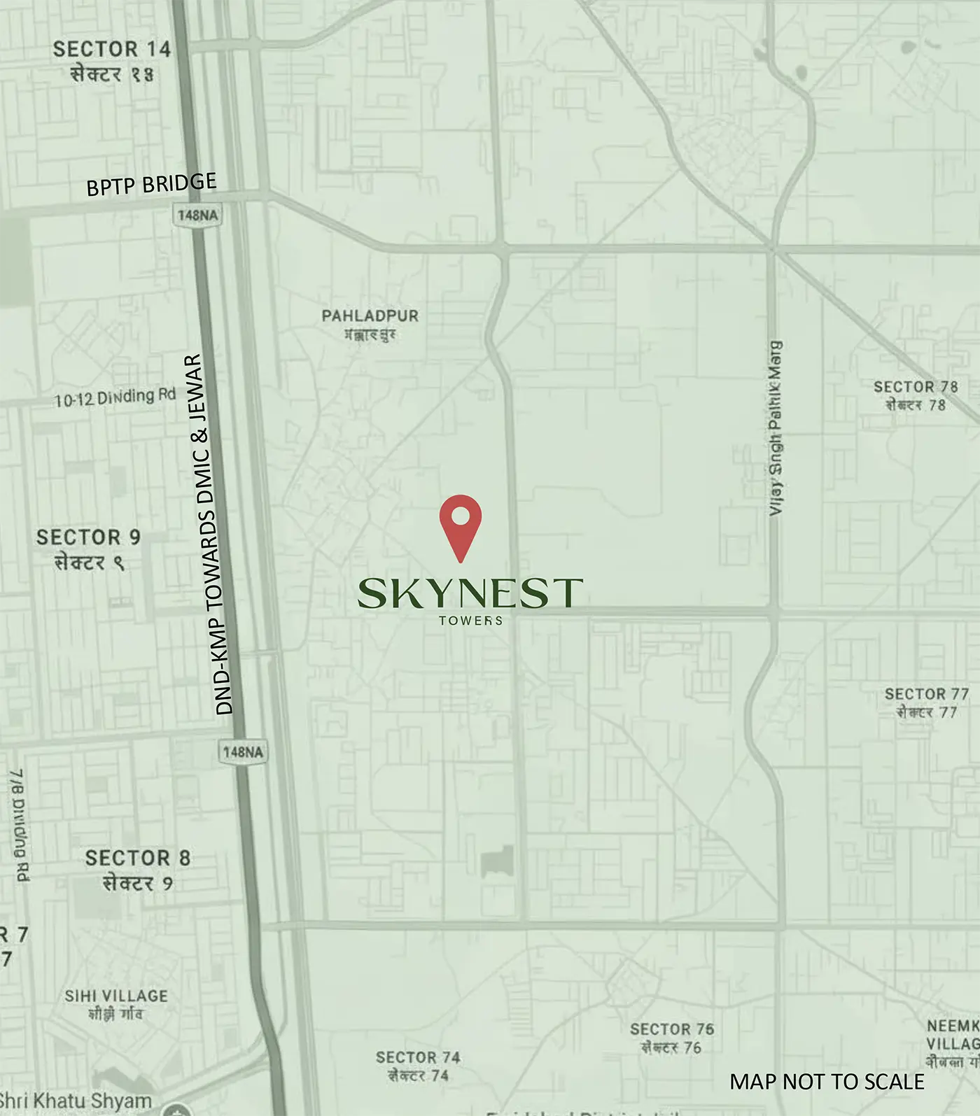 BPTP Skynest Sector 80 Faridabad Location Map